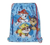 PAW Patrol Kids Drawstring Gym Bag - Lightweight PE Swim Bag with Chase, Marshall & Rubble - School PE Kit, Sports, Swimming & Travel Backpack, Blue