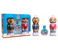 Paw Patrol Kids Gift Set - Vegan & Natural 2-in-1 Shower Gel & Shampoo 400ml (2 Pack) & Chase and Skye Vegan EDT 50ml (Citrus, Spicy & Musky Fragrance)