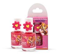 Paw Patrol Kids Nail Polish 2 Pack Water Based - Non Toxic Peel Off Nail Varnish Set, Quick Dry Odour Free Glitter Nail Polish, Safe Nail Paint for Children & Adults, Pink 2x9ml