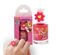 Paw Patrol Kids Nail Polish Water Based - Non Toxic Peel Off Nail Varnish, Quick Dry Odour Free Glitter Nail Polish, Safe Nail Paint for Children & Adults, Pink 9ml