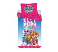 Paw Patrol Kids Single Duvet Cover 135x200 + Pillowcase 80x80 100% Cotton | Reversible bedding | Single bed | Chase Marshall Skye & Everest | Ready for action | 100% Cotton Oeko-Tex | Official licence