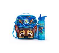 Paw Patrol Chase Blue Lunch Bag and Bottle Set | Believe in it! Cartoon Inspired Lunch Carrier | Adjustable Strap Easy Carry | Back to School Essential for Kids | Boys Merch
