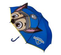 PAW Patrol Manual Umbrella for Boys and Girls - Dark Blue Children's Umbrella with Chase and 3D Applications, Manual Opening, Fiberglass Ribs, Official License, One Size