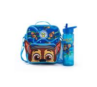 Paw Patrol Chase Blue Lunch Bag and Bottle Set | Believe in it! Cartoon Inspired Lunch Carrier | Adjustable Strap Easy Carry | Back to School Essential for Kids | Boys Merch