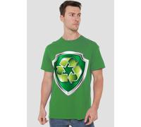 Paw Patrol Men's Rocky Badge T-Shirt, Kelly Green in Dark Green | Size: 4XL Paw Patrol Dark Green 4XL