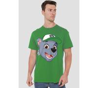 Paw Patrol Men's Rocky Grin T-Shirt, Kelly Green in Dark Green | Size: Medium Paw Patrol Dark Green M