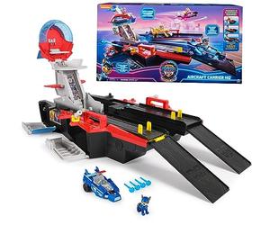 Paw Patrol Mighty Movie Aircraft Carrier HQ Playset & Chase Action Figure | Transforms To 37-Inches Long, Dual Vehicle Launchers, Light-Up Meteor Core, Chase Figure, Kids Toys for Boys & Girls Ages 3+