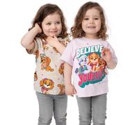 Paw Patrol Multi-Pack of 2 Short-Sleeved T-Shirts | Girls Multicoloured | Offici