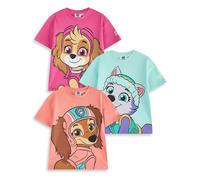 Paw Patrol Multi-Pack of 3 Short-Sleeved T-Shirts | Girls Multicoloured | Offici