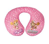 Paw Patrol Pink Neck Pillow with Skye and Liberty Characters. Perfect for Travel. Extra Comfortable and Washable.