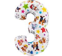 Paw Patrol Number 3 Shape Uninflated Helium Balloon