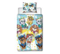 Character World Paw Patrol Official Single Childs Duvet Cover Set | Splodge Design Reversible 2 Sided Bedding Including Matching Pillow Case Brands Single Bed Set