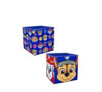 Paw Patrol Officially Licensed Storage Boxes | 2 pack Foldable Storage Cubes Faces Design with Chase and Marshall | Perfect For Organising Children's Room, Kids Playroom, 30 x 30cm