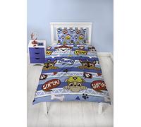 Paw Patrol P oys Single Duvet Cover | Reversible Two Sided Design | Kids Bedding Set Includes Matching Pillow Case