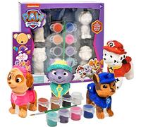 Paw Patrol Paint Your Own Figurines Art Craft Set, 4 Paw Figures, 8 Paints, Brush, Bookmark
