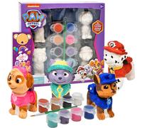 Paw Patrol Paint Your Own Figurines Art Craft Set 4 Paw Figures 8 Paints Brush Bookmark