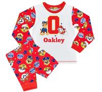Paw Patrol Personalised Boys Pyjamas Initial & Name PJs Name & Initial, 3-4 Years Red