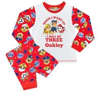Paw Patrol Personalised Boys Pyjamas When I Wake Up Age PJs (Paw WIWU, 6-12 Months) Red
