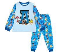 Paw Patrol Personalised Initial Pyjama for Boys 100% Cotton Long Sleeve Winter PJ Soft and Comfortable Gift for Boys PJ Set Age 3/4 - Blue