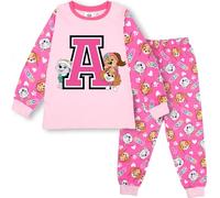 Paw Patrol Personalised Initial Pyjama for Girls 100% Cotton Long Sleeve Winter PJ Soft and Comfortable Gift for girls PJ Set Age 1/2 - Pink