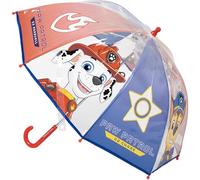 Paw Patrol Poe Bulle Hand Umbrella - Transparent Children's Umbrella with Paw Patrol Motif, Safe Manual Opening and Dome Full Protection for Children Chase and Skye, Paw Fans