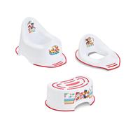 Paw Patrol Potty Training Toilet Seat, Plus Step Stool, Lightweight, Anti-Stick, Wipe Clean Portable Seat 18M+ Toddler Toilet Range 3 Piece Set for K