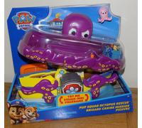 Paw Patrol Pup Squad Octopus Rescue Playset, 6,3 cm Chase Toy Car & Baby Octopus Figure, Pretend Play Kids Toys for Boys and Girls Ages 3 and Up