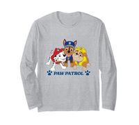 Paw Patrol Pups Group Shot and Paw Prints Long Sleeve T-Shirt
