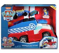 Paw Patrol Ready Race Rescue Mobile Pit Stop Team Vehicle with Sounds (6054505) - Includes Exclusive Chase Figure, Ramp, and Vehicle Launcher