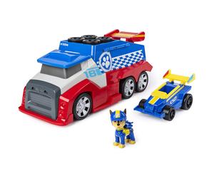 Paw Patrol Ready Race Rescue Mobile Pit Stop Team Vehicle with Sounds (6054505) - Includes Exclusive Chase Figure, Ramp, and Vehicle Launcher