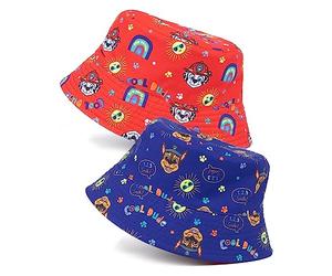 Paw Patrol Reversible Bucket Hat Boys | Kids Toddlers Chase Blue and Marshall Red Characters Sun Cap | Movies TV Series Gifts Merchandise