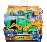 Paw Patrol, Rocky’s Deluxe Movie Transforming Toy Car with Collectible Action Figure, Kids’ Toys for Ages 3 and up