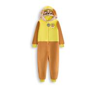 Paw Patrol Rubble Onesie for Boys & Girls | Kids All in One Sleepsuit Pyjamas in Brown & Yellow | Unisex Nightwear Jumpsuit Embroidered Hood with 3D Ears | TV Series Character Merchandise Gift