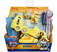 Paw Patrol, Rubble’s Deluxe Movie Transforming Toy Car with Collectible Action Figure, Kids’ Toys for Ages 3 and up