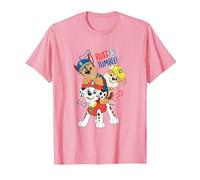 Paw Patrol Ruff and Tumble Stack Pup Playtime T-Shirt, Men, Pink, 3X-Large