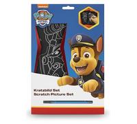 Paw Patrol Scratch Picture Set - Includes 4 Assorted Scratch Art Sheets & 1 Blue Stylus Pen - Creative Activity Kit for Kids - Official Paw Patrol Craft Set