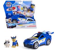 Paw Patrol Search & Rescue Chase’s Cruiser With 2 Figures | Action Rescue Toy Car, Pull-Back Action, Chase & Raccoon Figures, Pretend Play, Kids Toys for Boys & Girls Ages 3+