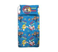 Paw Patrol Single Bed Sheet Set, Single Bed Set, Top Sheet, Fitted Sheet, Pillowcase, Blue, 100% Cotton, Official Product