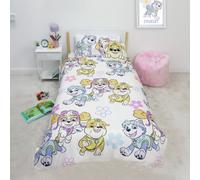 Paw Patrol Official Single Childs Duvet Cover Set | Brushed Design Reversible 2 Sided Girls Bedding Including Matching Pillow Case with Rubble, Everest and Skye