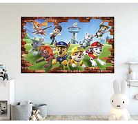 paw Patrol Sky Chase Ryder Kids Window Effect Wall Decor Sticker Poster Decal Mural (L- 110 x 70 cm)
