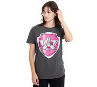 Paw Patrol Skye Badge Ladies T Shirt, Charcoal, Small
