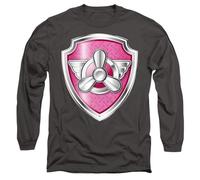 Paw Patrol Skye Badge Mens Long Sleeve T Shirt, Charcoal, M