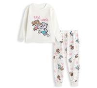 Paw Patrol Skye & Everest Girls Fleece Pyjamas | White Character Print Sleepwear for Kids | Long Sleeve Crew Neck Pajama Set | Comfortable Cartoon Loungewear for Autumn