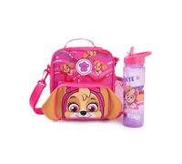 Paw Patrol Skye Girls Pink Purple Lunch Bag and Bottle Set | Cool and Kind Cartoon Character Carry Strap Lunchbox | Back to School Hydration Kit | Girls Merch