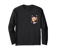 Paw Patrol Skye Left Chest Christmas Hat and Candy Cane Long Sleeve T-Shirt