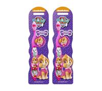 Paw Patrol Skye Little Teeth Whitening Toothbrush for Kids with Protection Cap, Soft Bristles, Non-Slip Handle for Children Aged 3-12 Years Old | BPA-Free & Non-Toxic Manual Toothbrush - Pack of 2