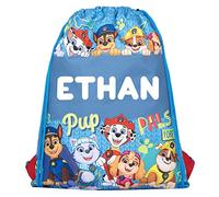 Paw Patrol Skye Personalised Name Drawstring Bag for Kids School | PE Bag - Kids School Bag - Personalised Name - Swimming Bag (Blue)