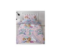 Paw Patrol Single Duvet Cover, Sleepover Design | Pink Reversible 2 Sided Bedding Duvet Cover Official Merchandise, Pillow Case Included
