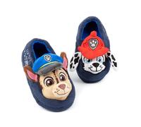 (8 UK Child) Paw Patrol Slip On Loafer Slippers (Boys Blue)
