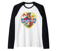Paw Patrol Small But Tough! with Badge Logo Raglan Baseball Tee